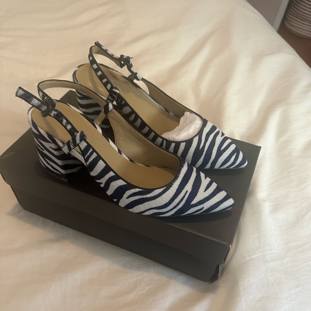 Ann Taylor Zebra Slingbacks With Block Heel - image 2